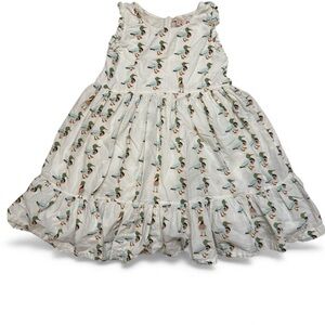 Pink Chicken Mallard Patterned Sleeveless Dress